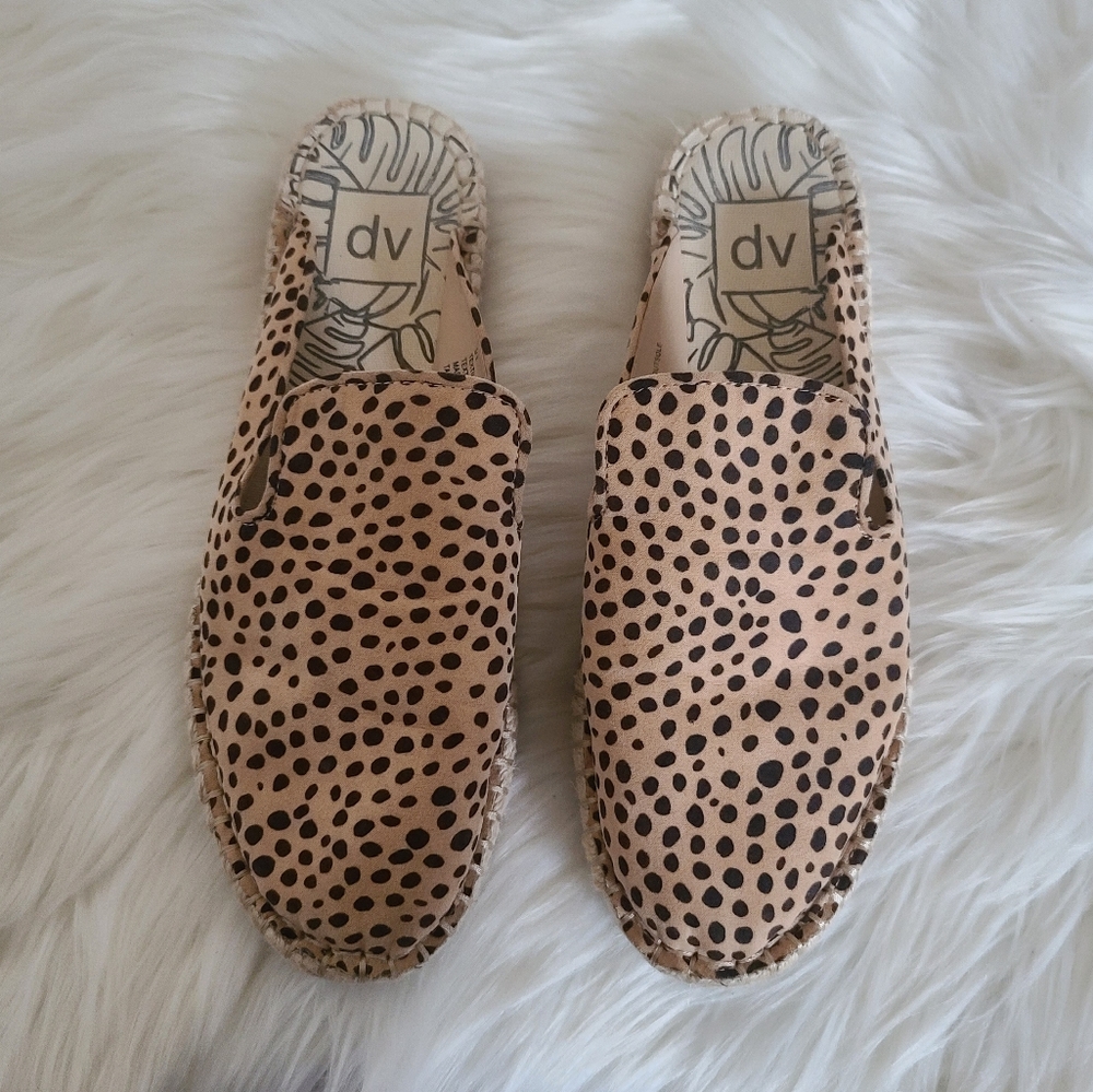 Dolce vita slide on leopard mules